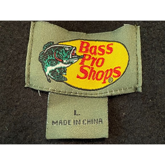 Bass Pro Shops Men's Full Zip Fleece Drawstring Waist Black Size L - Picture 5 of 5